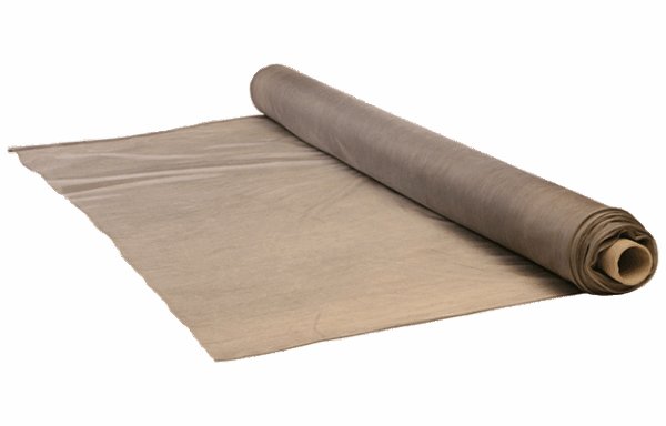 wp-image1047.png Roll of brown fabric partially unrolled on a flat surface.