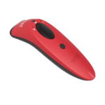 Red handheld wireless barcode scanner for quick data capture.