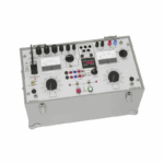 Portable electrical control panel with gauges, knobs, and output terminals