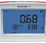 Digital power meter display showing 0.68 power factor and 338 amps.