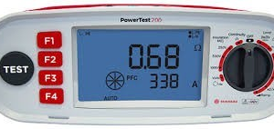Digital power meter display showing 0.68 power factor and 338 amps.