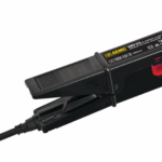 Fluke test probe, black insulated body with ribbed grip and attached lead cable