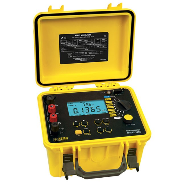 Yellow portable electronic device with digital display and control buttons.