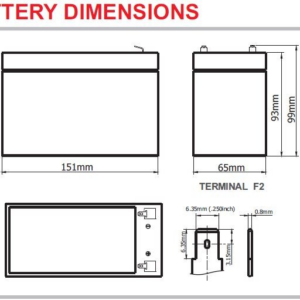 Weida HX12-9 Battery 12V, 9Ah - Image 3