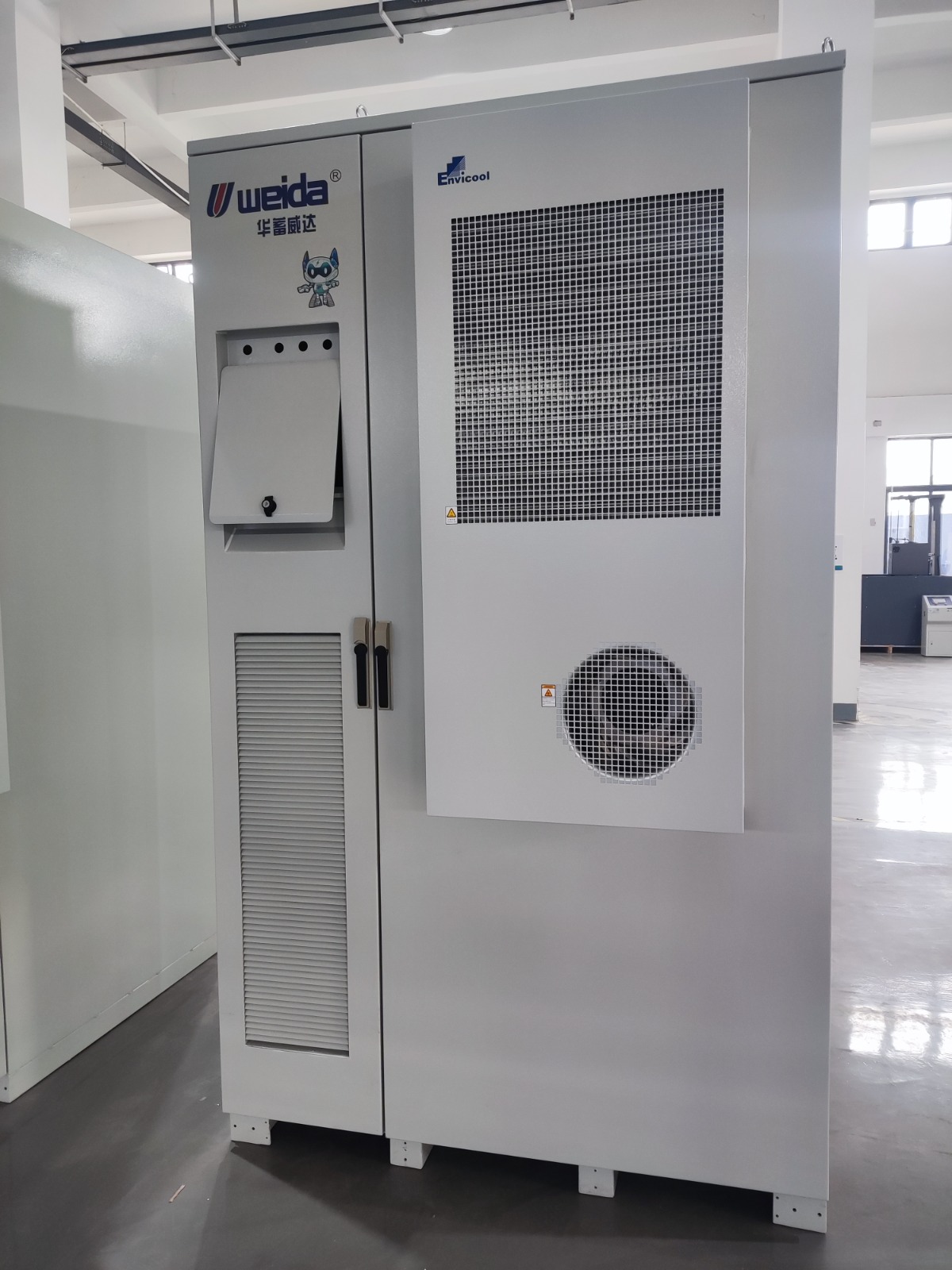 Weida brand industrial equipment with cooling unit and ventilation system.