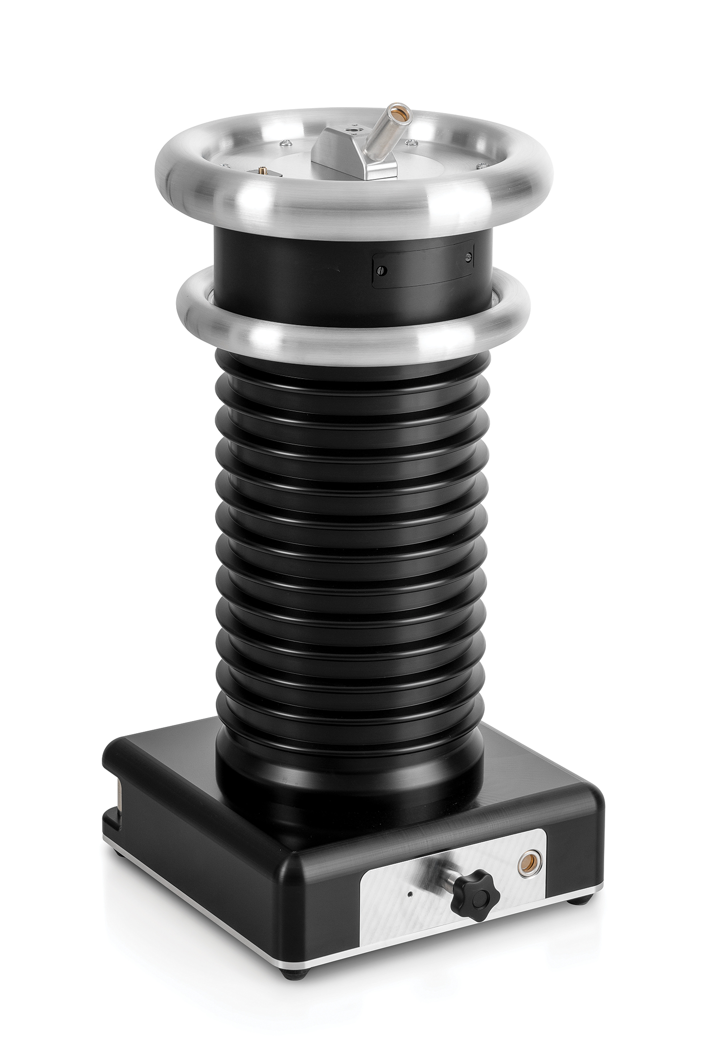 Black industrial spring-loaded column on a square base.