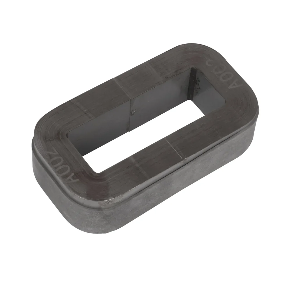 Black rectangular transformer C-core with a central rectangular cutout.
